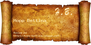 Hopp Bettina névjegykártya